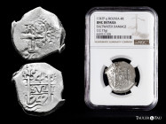 Ferdinand VI (1746-1759). 4 reales. 1747. Potosi. q. (Cal-398). Ag. 12,77 g. Double date, one of them partially visible. Double assayer. Slabbed by NG...