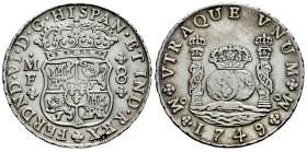 Ferdinand VI (1746-1759). 8 reales. 1749. Mexico. MF. (Cal-473). Ag. 26,81 g. Slightly cleaned. Choice VF. Est...350,00. 

Spanish Description: Fern...