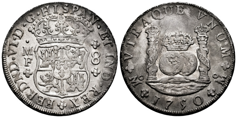 Ferdinand VI (1746-1759). 8 reales. 1750. Mexico. MF. (Cal-474). Ag. 26,99 g. St...