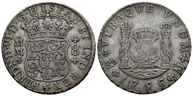 Ferdinand VI (1746-1759). 8 reales. 1756. Mexico. MM. (Cal-491). Ag. 26,90 g. Patina. VF. Est...350,00. 

Spanish Description: Fernando VI (1746-175...