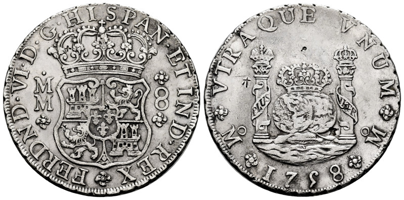 Ferdinand VI (1746-1759). 8 reales. 1758. Mexico. MM. (Cal-494). Ag. 26,81 g. Sm...