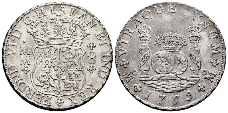 Ferdinand VI (1746-1759). 8 reales. 1759. Mexico. MM. (Cal-495). Ag. 26,58 g. Sl...