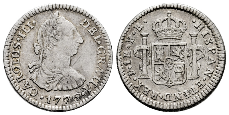 Charles III (1759-1788). 1 real. 1776. Potosi. PR. (Cal-477). Ag. 3,24 g. Hairli...