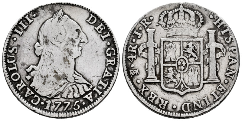 Charles III (1759-1788). 4 reales. 1775. Potosi. JR. (Cal-932). Ag. 13,25 g. Cle...