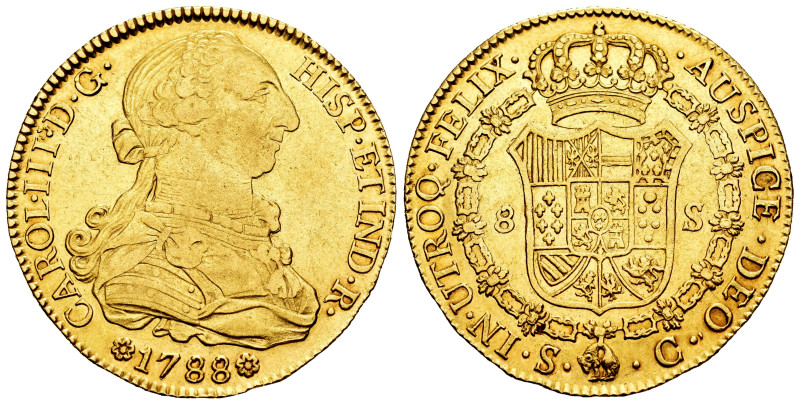 Charles III (1759-1788). 8 escudos. 1788. Sevilla. C. (Cal-2194). (Cal onza-969)...