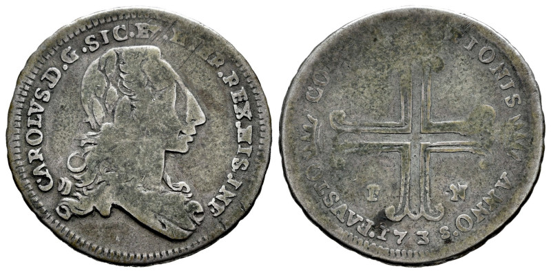 Charles III (1759-1788). 3 tari. 1735. Sicilia. (Tauler-3683). (Vti-36). (Mir-55...