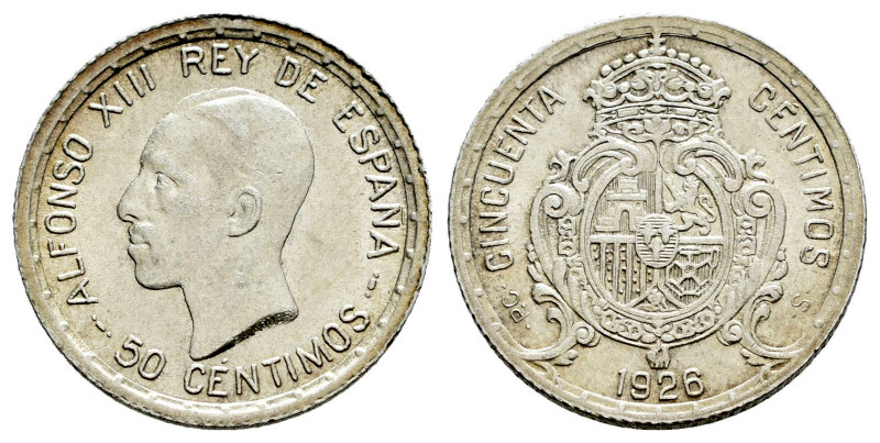 Alfonso XIII (1886-1931). 50 centimos. 1926. Madrid. PCS. (Cal-50). Ag. 2,53 g. ...