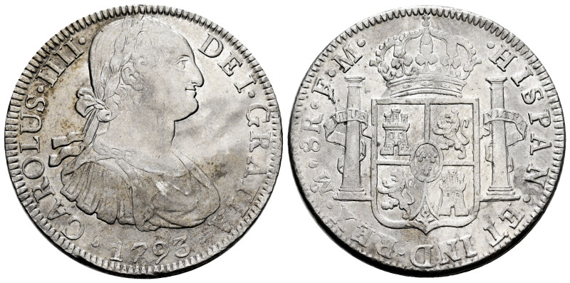 Charles IV (1788-1808). 8 reales. 1793. Mexico. FM. (Cal-955). Ag. 26,88 g. Choi...