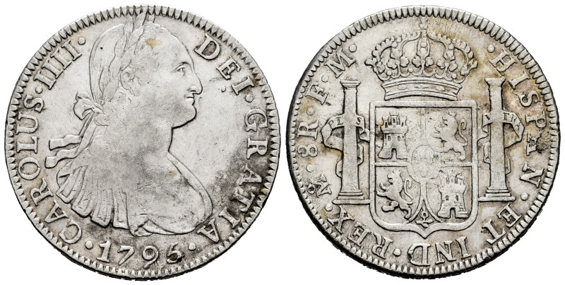 Charles IV (1788-1808). 8 reales. 1795. Mexico. FM. (Cal-958). Ag. 26,75 g. Slig...