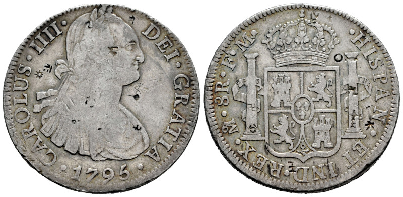 Charles IV (1788-1808). 8 reales. 1795. Mexico. FM. (Cal-958). Ag. 26,79 g. Chop...