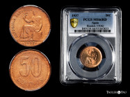 II Republic (1931-1939). 50 centimos. 1937*3-6. Madrid. (Cal-30). Au. Slabbed by PCGS as MS 66 RD. Est...80,00. 

Spanish Description: II República ...