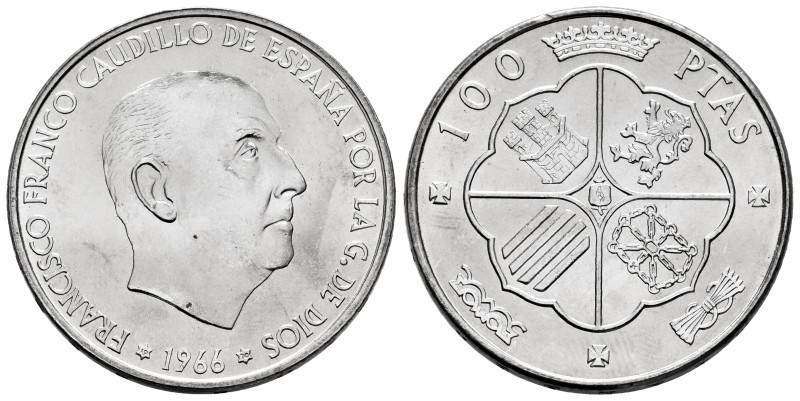 Estado Español (1936-1975). 100 pesetas. 1966*19-70. Madrid. (Cal-150). Ag. 19,1...