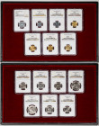 Lot of 14 Spanish State and Juan Carlos I coins, encapsulated by NGC; 10 centimes 1953 MS62, 10 centimes 1959 MS63, 50 centimes 1966*68 MS64, 1 peseta...