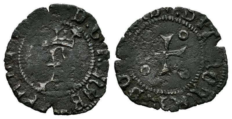 Ferdinand II (1479-1516). Cornado. Pamplona. (Cal-26 var). (Ros-4.1.14/1). Anv.:...