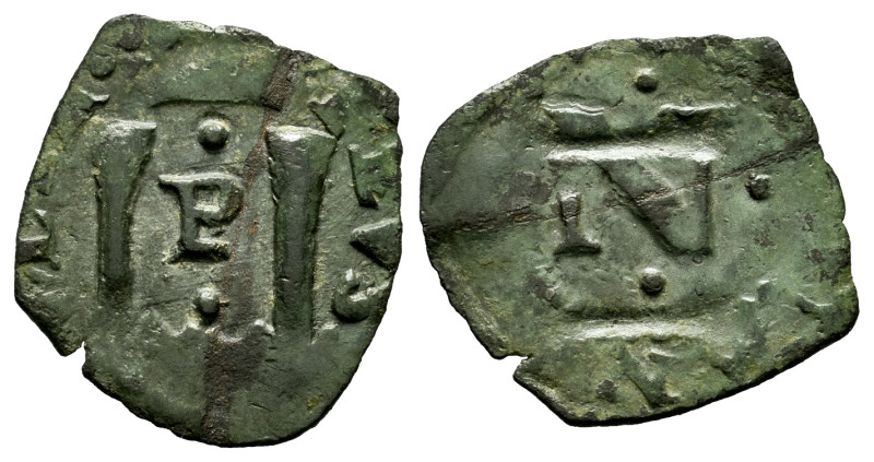 Charles I (1516-1556). Cornado. Pamplona. (Cal-43). (Ros-4.2.9 var.). Anv.: Crow...