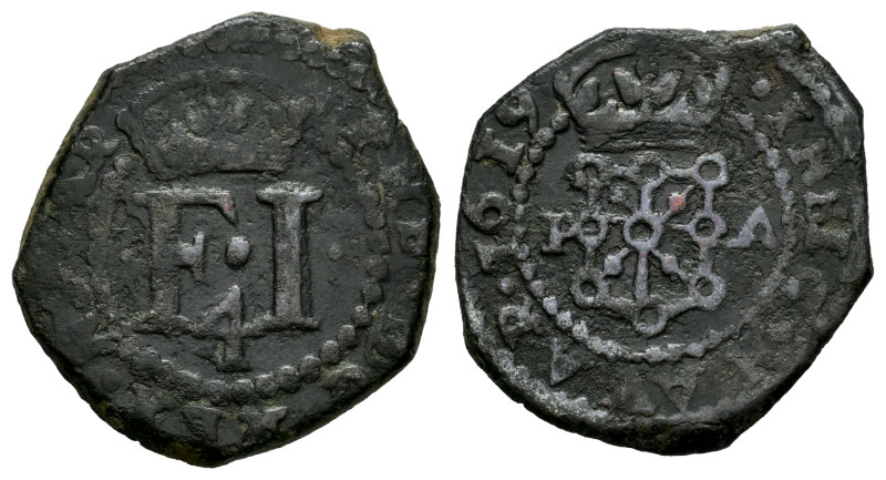 Philip III (1598-1621). 4 cornados. 1619. Pamplona. (Cal-78). (Ros-4.4.30 var.)....