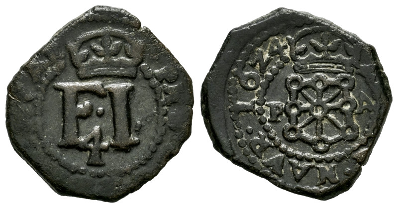 Philip IV (1621-1665). 4 cornados. 1624. Pamplona. (Cal-77). (Ros-4.5.16 var.). ...