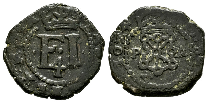 Philip IV (1621-1665). 4 cornados. 1624 (1O24). Pamplona. (Cal-77 var.). (Ros-Un...
