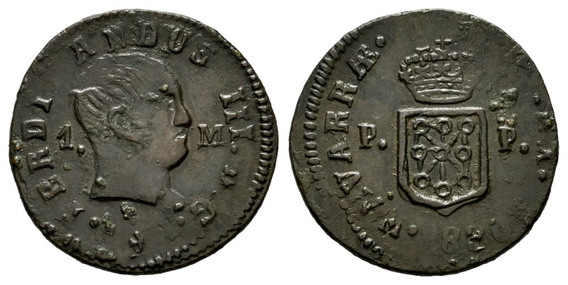 Ferdinand VII (1808-1833). 1 maravedi. 1830. Pamplona. (Cal-39). (Ros-4.11.28). ...