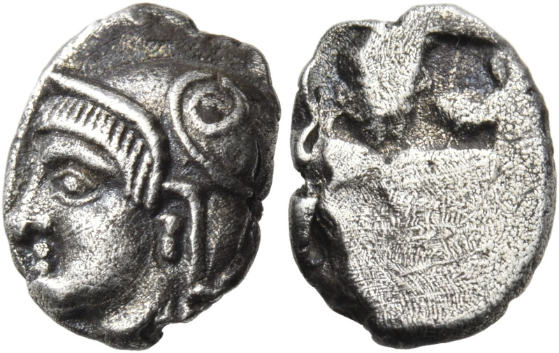 GAUL. Massalia. Circa 475/70-460 BC. Obol (Silver, 10 mm, 0.89 g), Phokaic stand...