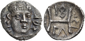 CAMPANIA. Phistelia. Circa 325-275 BC. Hemiobol (Silver, 8 mm, 0.32 g, 7 h), struck under the magistrate Opsiis. 'Opsiis' ( retrograde, in Oscan ) You...