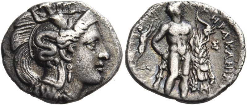 LUCANIA. Herakleia. Circa 340-330 BC. Diobol (Silver, 11.5 mm, 1.21 g, 12 h). He...