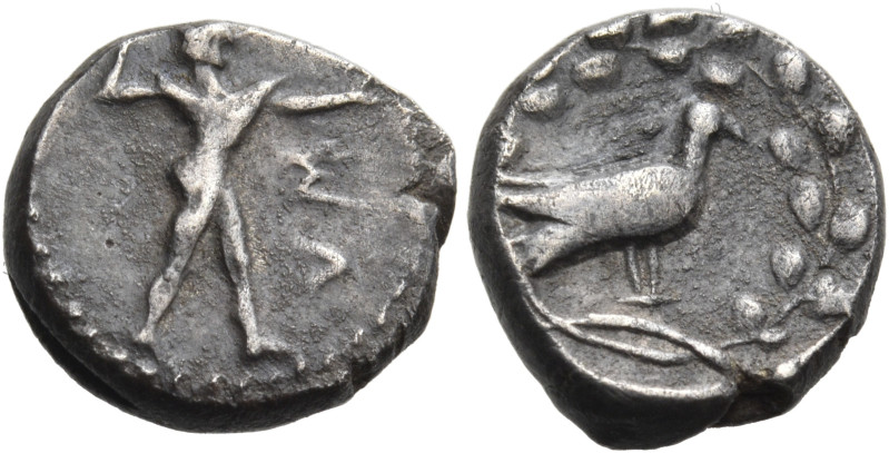 LUCANIA. Sybaris III. 453-448 BC. Triobol (Silver, 10 mm, 1.16 g, 3 h). MV ( ret...