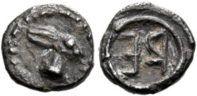 BRUTTIUM. Rhegion. Anaxilas, tyrant, circa 494/3-462/1 BC. Hexas (Silver, 5.5 mm, 0.07 g, 7 h), Second Coinage, circa 480-462. Head of a hare to right...