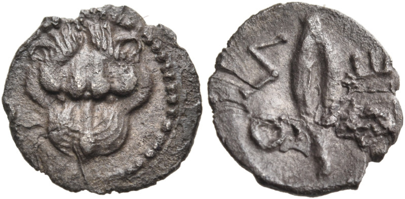 SICILY. Leontinoi. Circa 476-466 BC. Hemiobol (Silver, 9 mm, 0.37 g, 2 h). Lion'...