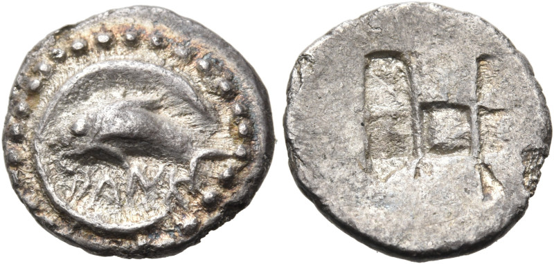 SICILY. Messana (as Zankle). Circa 525-494 BC. Litra (Silver, 11.5 mm, 0.73 g). ...