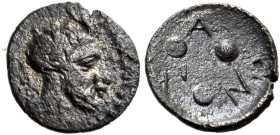 SICILY. Panormos. Circa 412/410-400 BC. Tetras or Trionkion (Silver, 7 mm, 0.19 g). Head of bearded Pan to right, with horns over his forehead. Rev. Π...