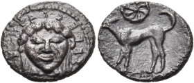 SICILY. Segesta. Circa 455/50-445/40 BC. Litra (Silver, 11 mm, 0.81 g, 7 h). ΣΕΓΕΣΤΑΖΙΒ ( retrograde ) Head of nymph facing, with her long hair fallin...