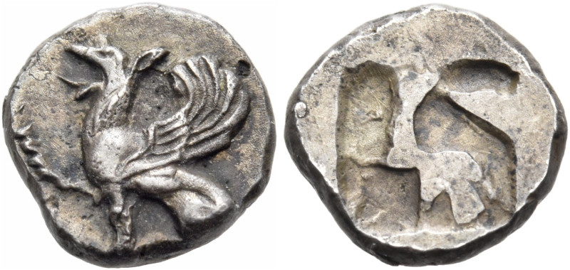 THRACE. Abdera. Circa 530-500 BC. Obol (Silver, 8.5 mm, 0.63 g). Griffin seated ...