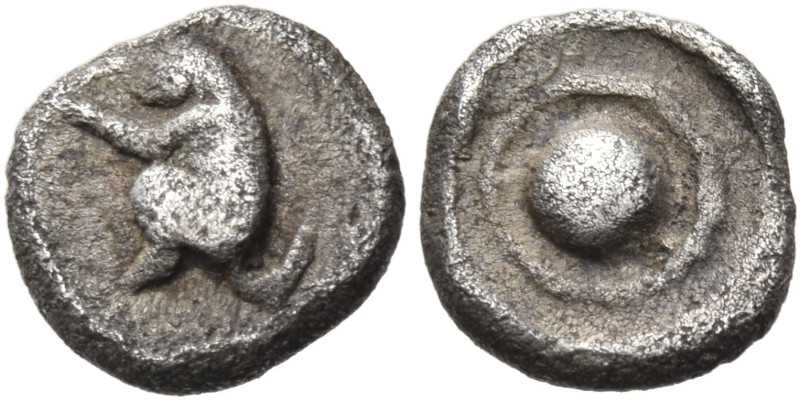 THRACO-MACEDONIAN REGION. Uncertain mint. Circa 480-450 BC. Tetartemorion (Silve...