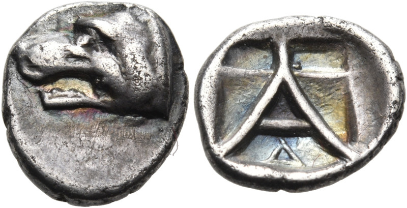 ARGOLIS. Argos. Circa 420/10-370 BC. Obol (Silver, 9 mm, 0.82 g, 3 h). Head of w...