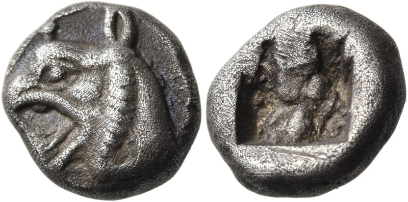 IONIA. Phokaia. c. 521-478 BC. Triobol (Silver, 10 mm, 1.60 g). Head of a griffi...