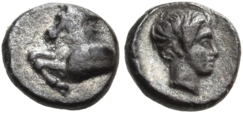 CARIA. Kasolaba. Circa 410-390 BC. Tetartemorion (Silver, 5 mm, 0.17 g, 6 h). Fo...