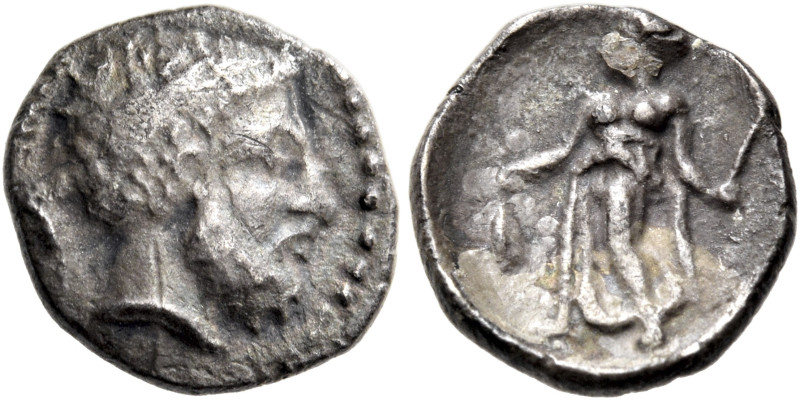 CILICIA. Mallos. Circa 385-333 BC. Obol (Silver, 9 mm, 0.59 g). Bearded head of ...