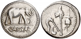 (49 a.C.). Julio César. Denario. (Spink 1399) (S. 49) (Craw. 443/1). 3,78 g. MBC+.