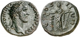 (146 d.C.). Antonino pío. Dupondio. (Spink 4269) (Co. 279) (RIC. 798). 11,58 g. MBC+.