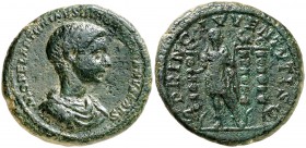 (217-218 d.C.). Diadumeniano. As. (Spink 7456) (Co. 8) (RIC. 212). 11,13 g Rara. MBC.