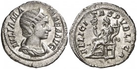 (230 d.C.). Julia Mamaea. Denario. (Spink 8210) (S. 24) (RIC. 338). 2,98 g. EBC-.