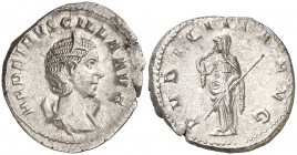 (250-251 d.C.). Herennia Etruscilla. Antoniniano. (Spink 9694) (S. 17) (RIC. 58b). 3,70 g. Pequeña grieta en canto. MBC+.