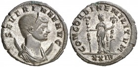 (275 d.C.). Severina. Antoniniano. (Spink 11706) (Co. 8) (RIC. 13). 4,43 g. Restos del plateado original. EBC.