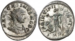 (282 d.C.). Carino. Antoniniano. (Spink 12302) (Co. 97) (RIC. 182). 3,84 g. Conserva parte del plateado original. EBC-.