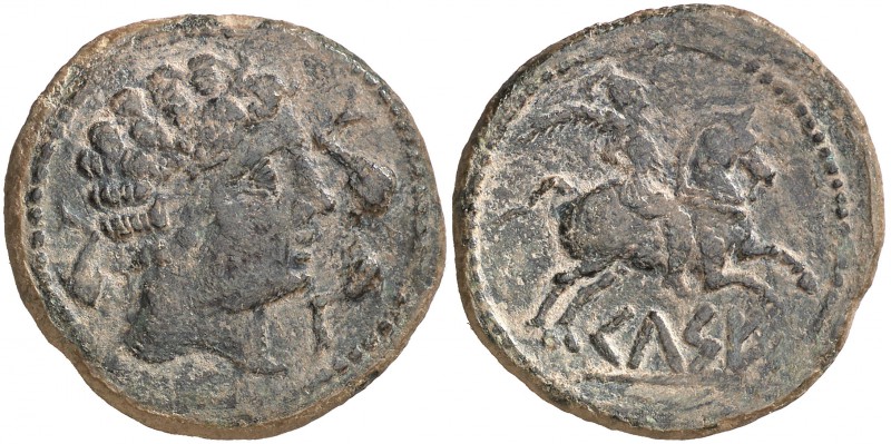 Celse (Velilla de Ebro). As. (FAB. 771) (ACIP. 1480). 12,26 g. Pátina verde. MBC...