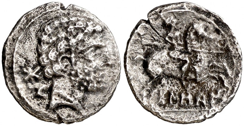 Bolscan (Huesca). Denario forrado. (FAB. 1917) (ACIP. 1417). 2,55 g. MBC-.
