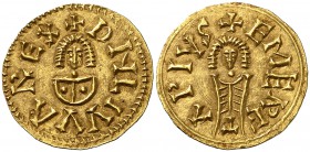Liuva II (601-603). Emérita (Mérida). Triente. (CNV. 142.3) (R.Pliego 165b var). 1,34 g. EBC-.