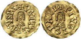 Witerico (603-610). Ispali (Sevilla). Triente. (CNV. 150.5) (R.Pliego 190e). 1,50 g. Borde alabeado. (EBC-).