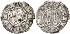 Bernat de Mur (1244-1264). Vic. Diner. (Cru.V.S. 45) (Balaguer 52) (Cru.C.G. 1860). 0,61 g. Grietas. Oxidaciones en anverso. Muy rara. (MBC).